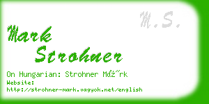 mark strohner business card